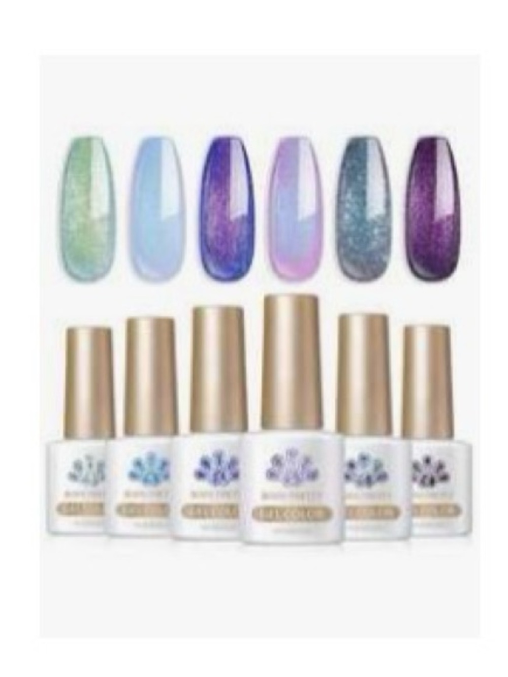 Iridescent Mermaid Gel Polish Set - Green Blue Purple Pink